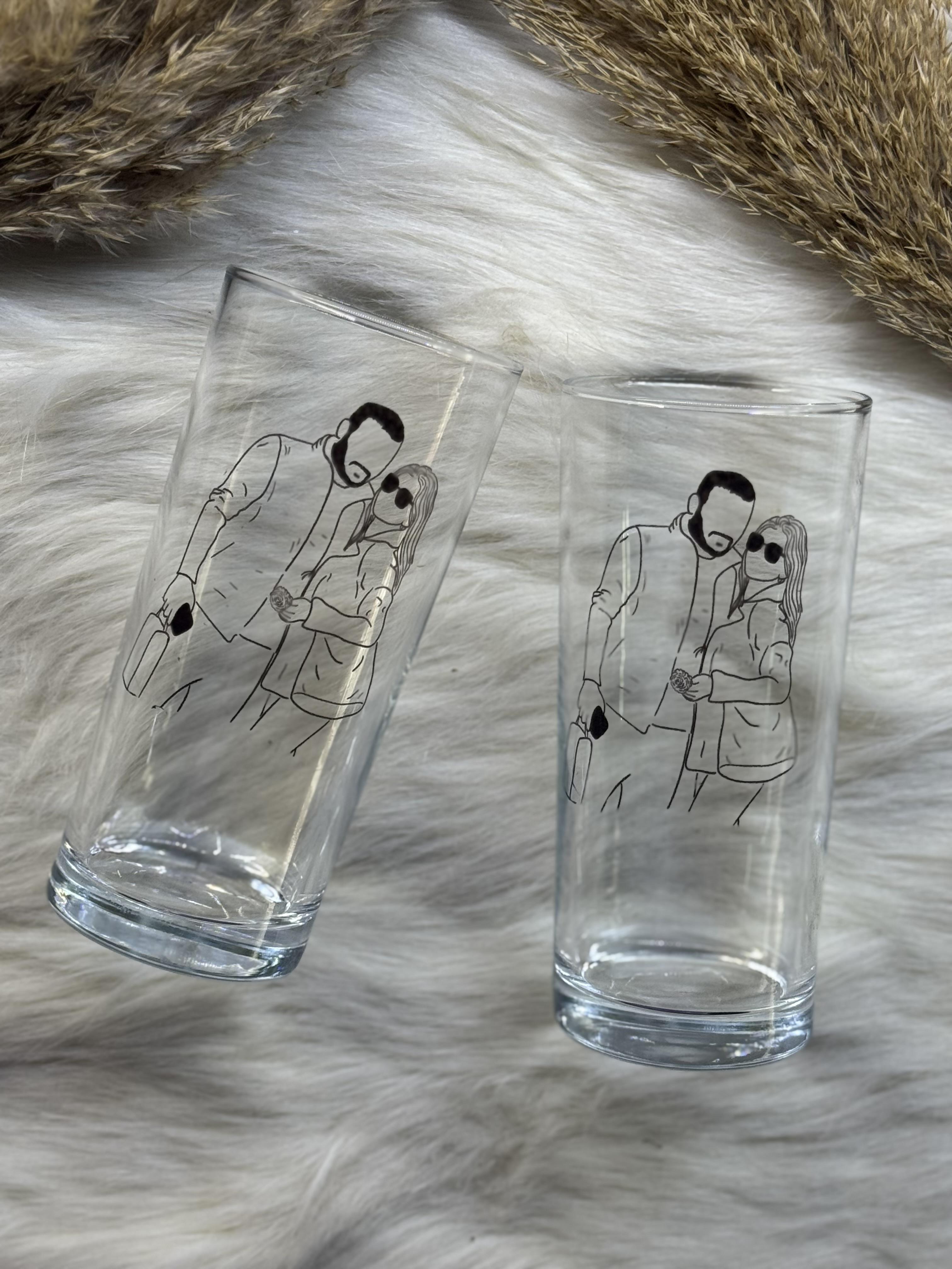 Rakı Bardağı 2'li - Çizgisel Tasarım 