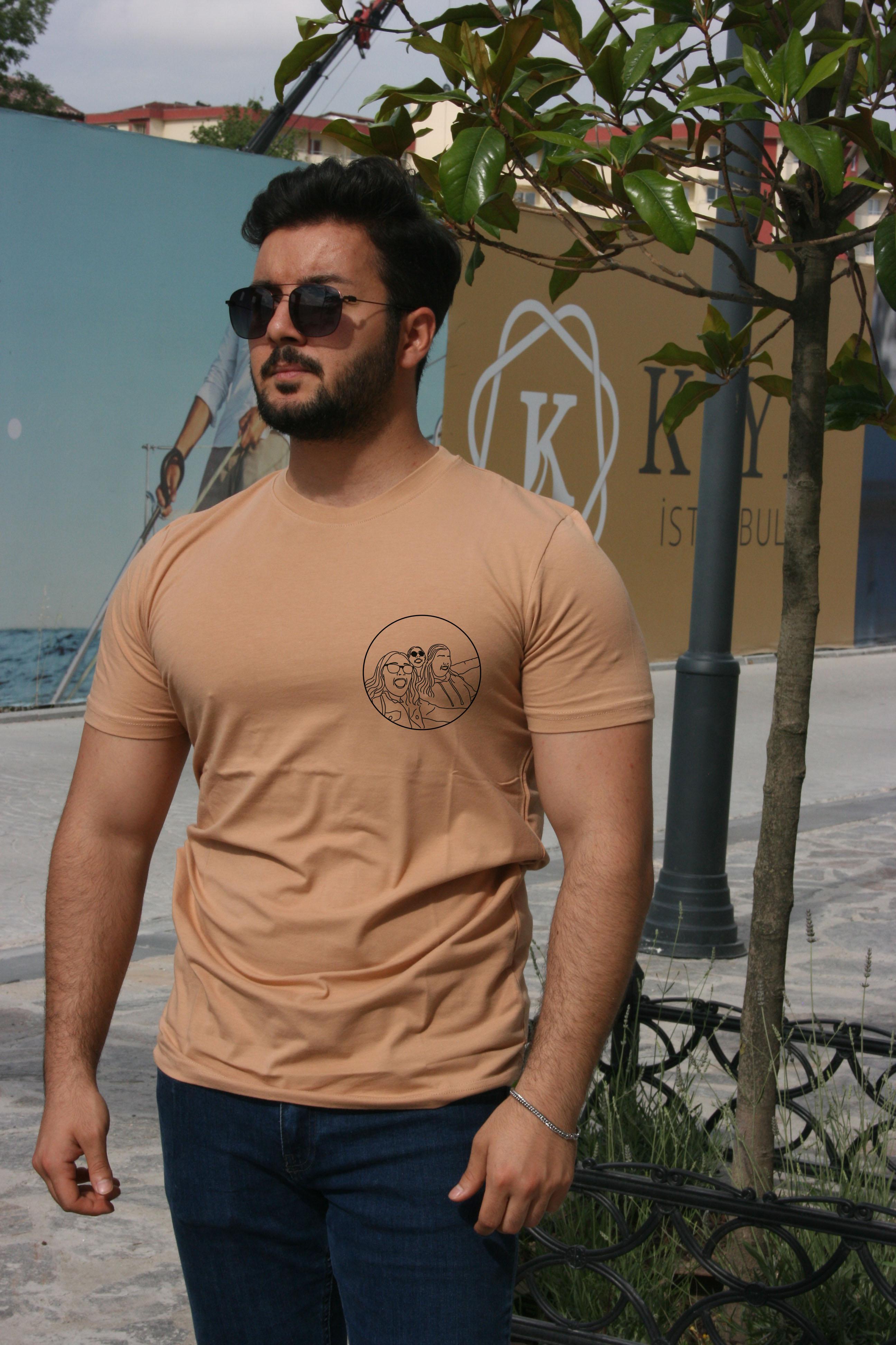 Sütlü Kahve - Çizgisel Tshırt
